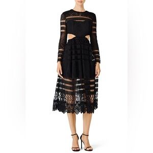 Asilio A Cut Above black cutout  midi dress